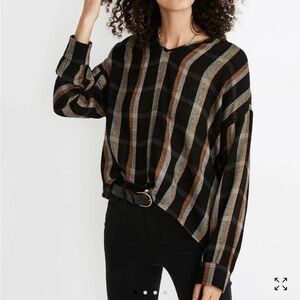 Madewell Highroad Popover Shirt in Lessing Plaid Size Small